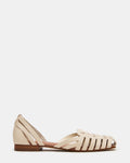 MEDLIN White Leather Square-Toe Fisherman Women's Flat | Steve Madden