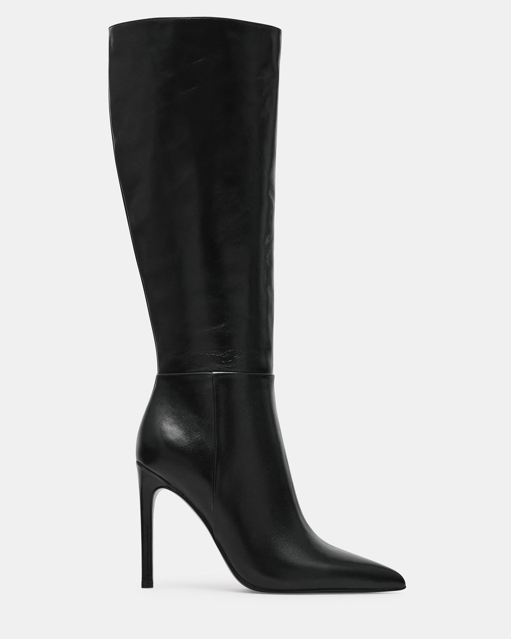 NITRO Black Leather Pointed-Toe Stiletto Heel Knee-High Women's Boot | Steve Madden