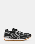 PAGER Black Low-Top Lace-Up Mesh Women's Sneaker | Steve Madden