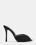 PALAZZO Black Mesh Peep-Toe Mule Stiletto Women's Heel | Steve Madden