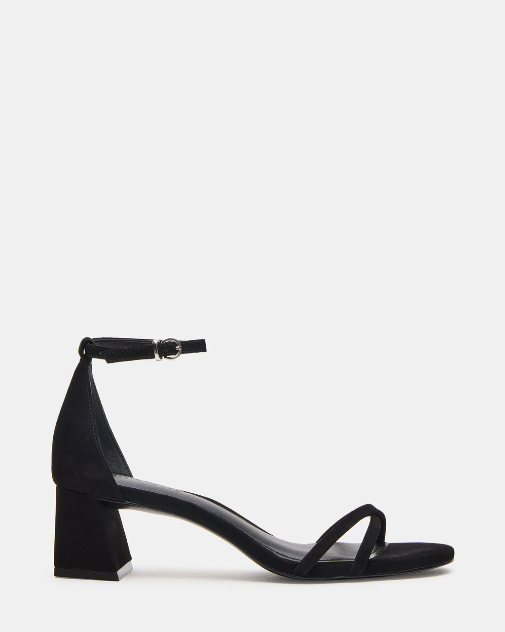 RAE Black Nubuck Strappy Block Heel Women's Sandal | Steve Madden