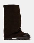 RIFT Brown Suede Fold-Over Cuffed Lug Platform Women's Boot | Steve Madden