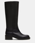 RIGGS Black Leather Square-Toe Women's Boot | Steve Madden