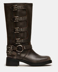ROCKY Brown Distressed Wide Calf Knee-High Moto Women's Boot | Steve Madden