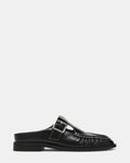RONA Black Leather Mule Slip-On Buckles Women's Loafer | Steve Madden