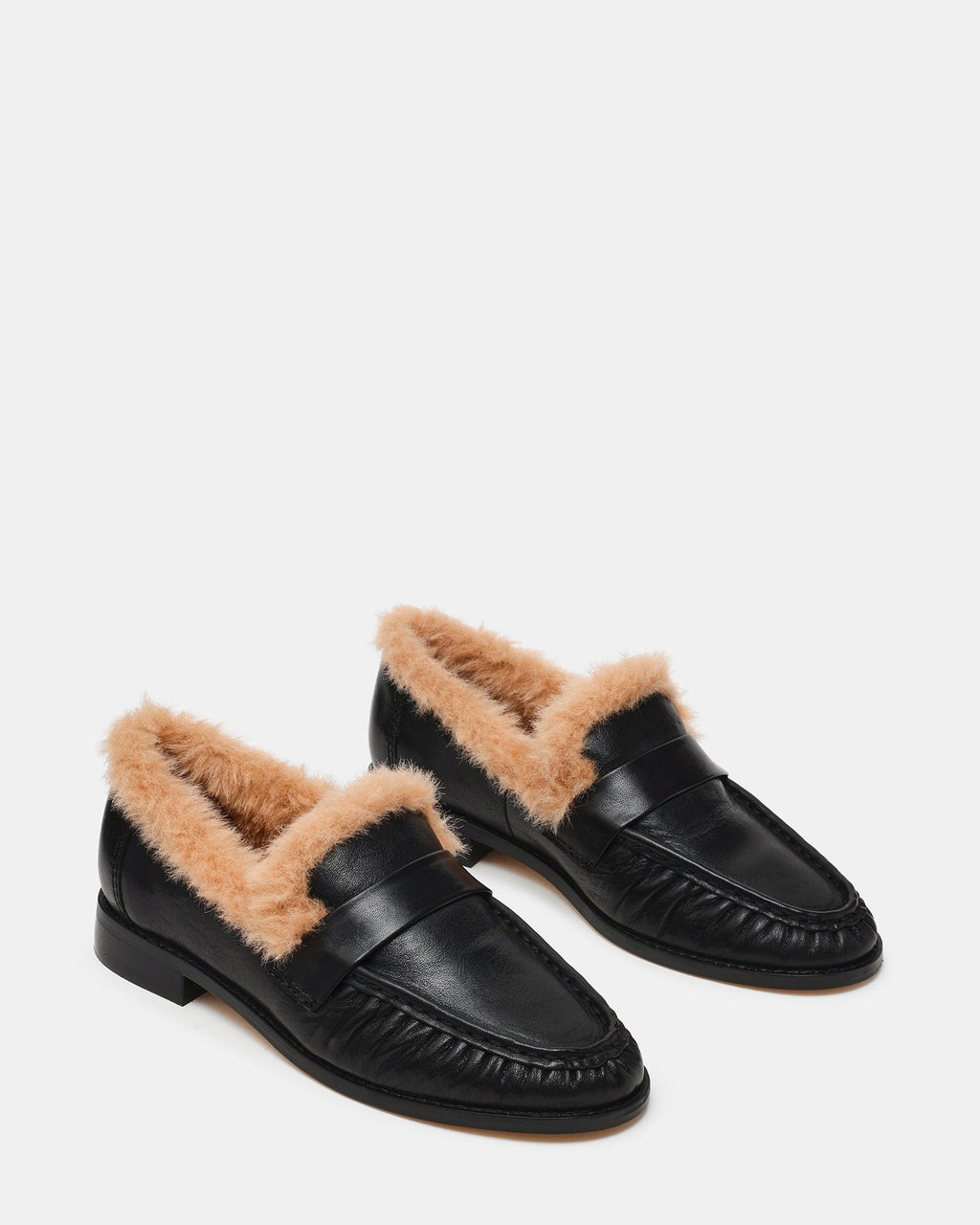 RONIE FAUX FUR BLACK LEATHER