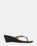 DRAZER Black Thong Wedge Women's Sandal | Steve Madden