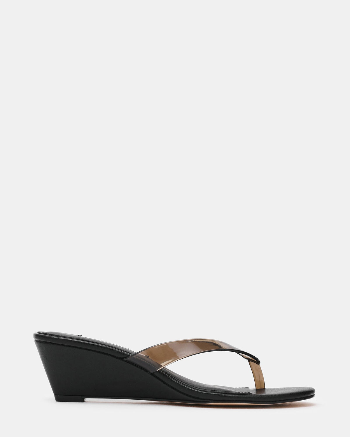 DRAZER Black Thong Wedge Women's Sandal | Steve Madden