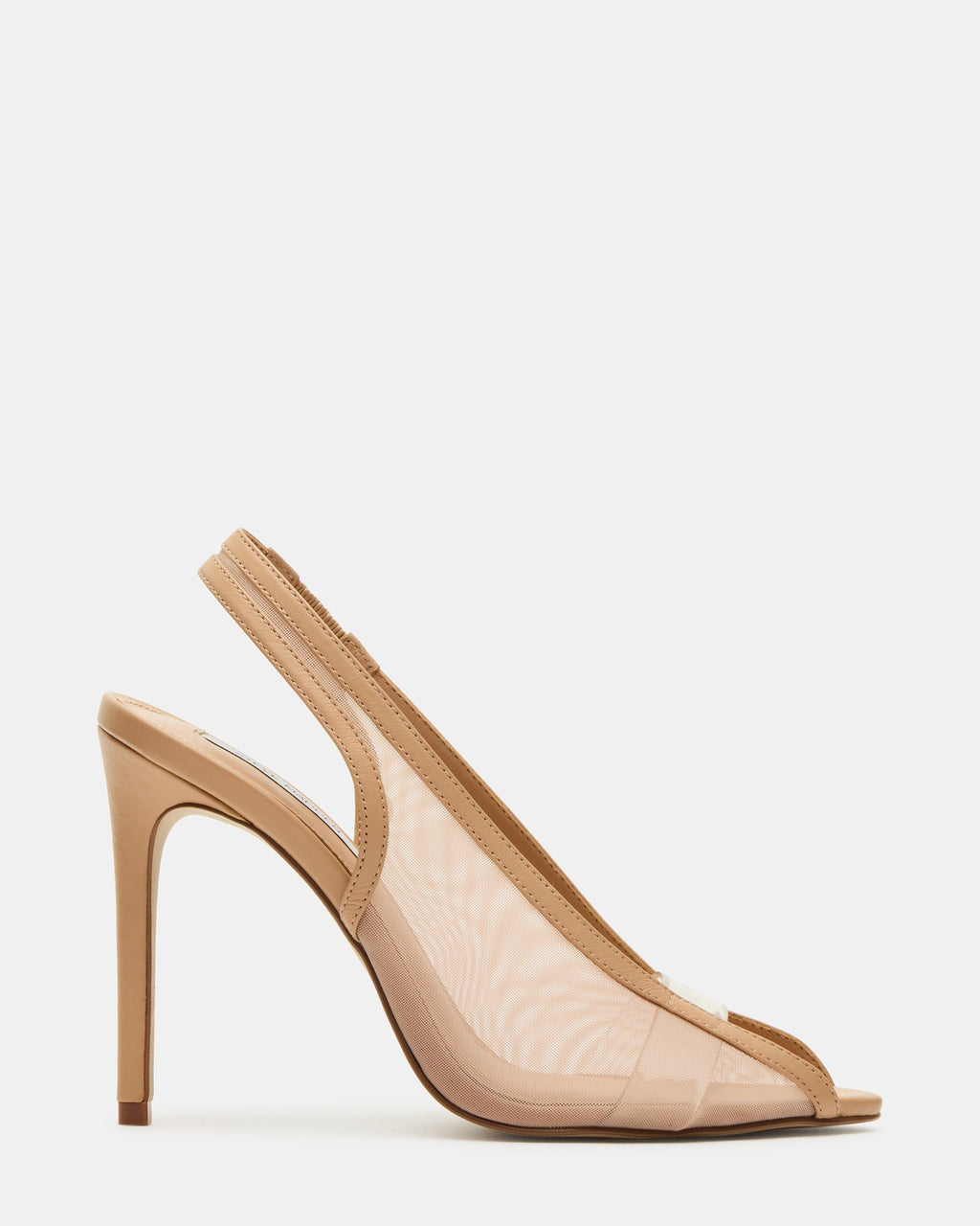 SASHA Natural Leather Mesh Peep-Toe Stiletto PVC Strap Women's Heel | Steve Madden