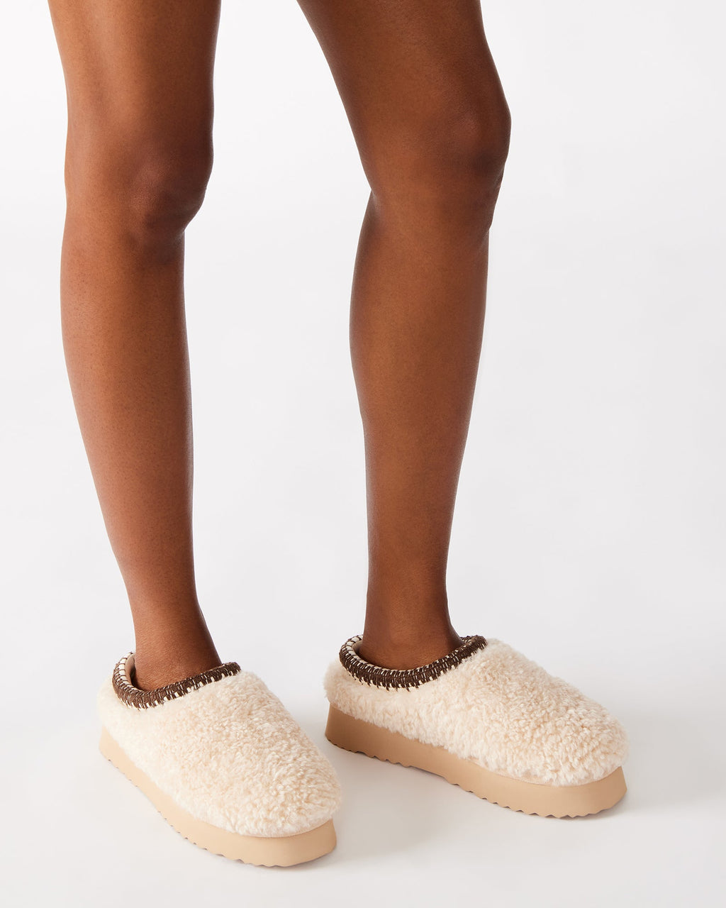 SELENA FAUX SHEARLING NATURAL