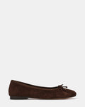 SELMA Brown Suede Bow Women's Ballet Flat | Steve Madden