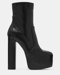 SENARA Black Leather Platform Block Heel Women's Ankle Boot | Steve Madden