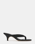 SKY Black Leather Thong Women's Kitten Heel | Steve Madden
