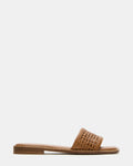 SNIDER Tan Square-Toe Slide Woven Women's Sandal | Steve Madden