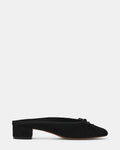STEFFI Mule Black Suede Ballet Bow Women's Block Heel | Steve Madden