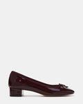 STEFFI Dark Cherry Patent Ballet Bow Women's Block Heel | Steve Madden