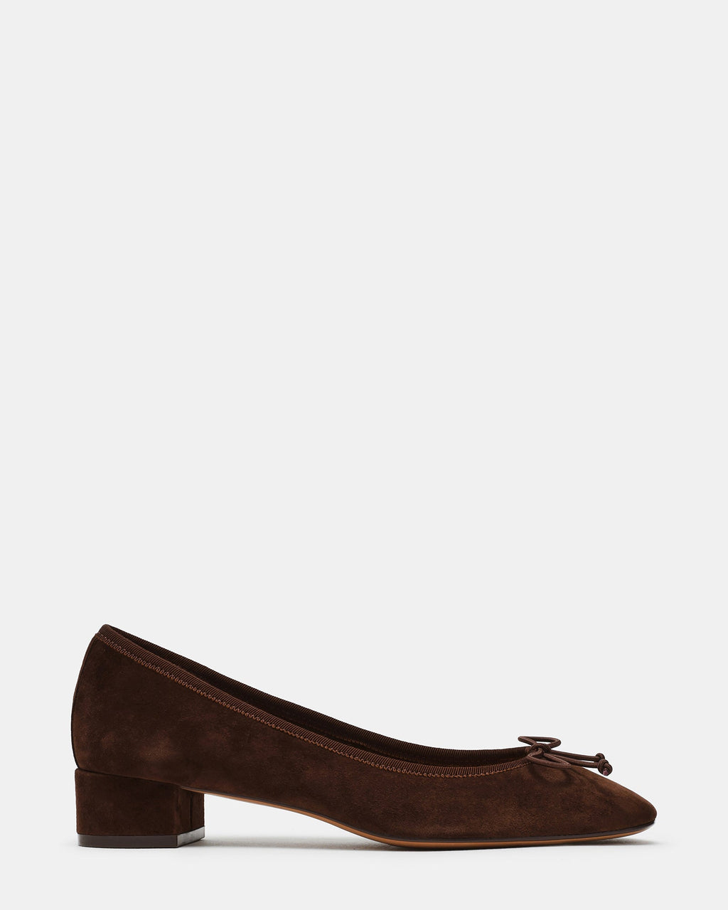 STEFFI Brown Suede Ballet Bow Women's Block Heel | Steve Madden