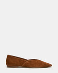 TOVI Chestnut Suede Pointed-Toe Ballet Women's Flat | Steve Madden