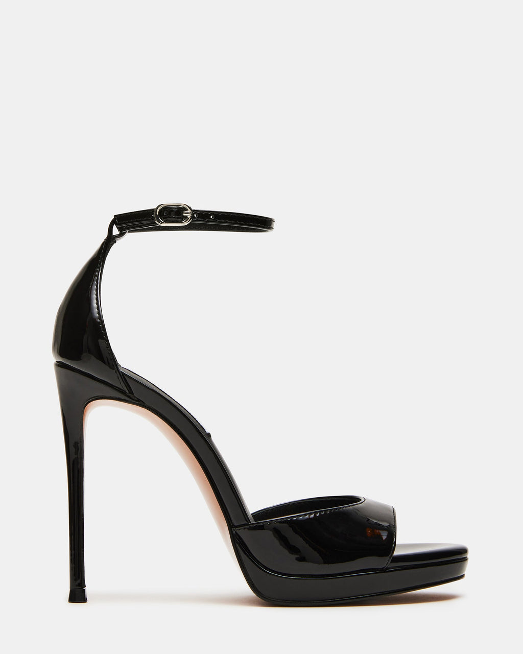 WILEY Black Patent Women's Open Toe Stiletto Heel | Steve Madden