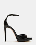 WILEY Black Patent Women's Open Toe Stiletto Heel | Steve Madden