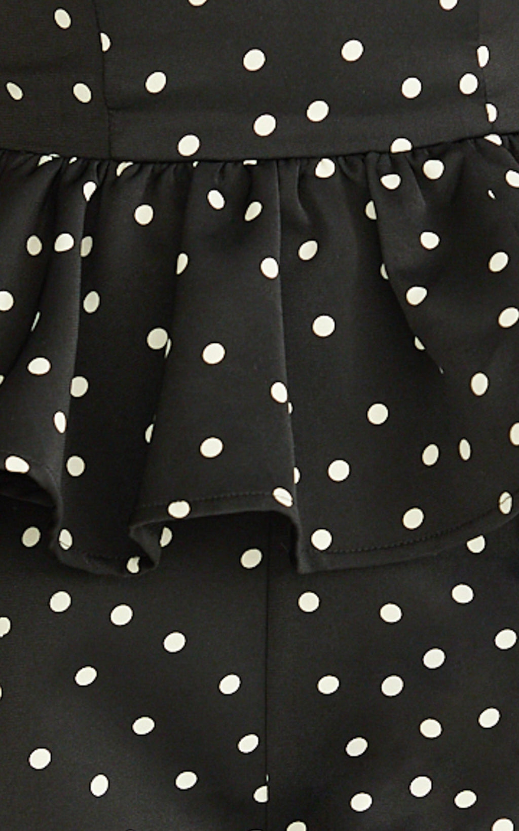 Seraphina Shorts - High Waist Micro Shorts in Black Base Polka dot Print