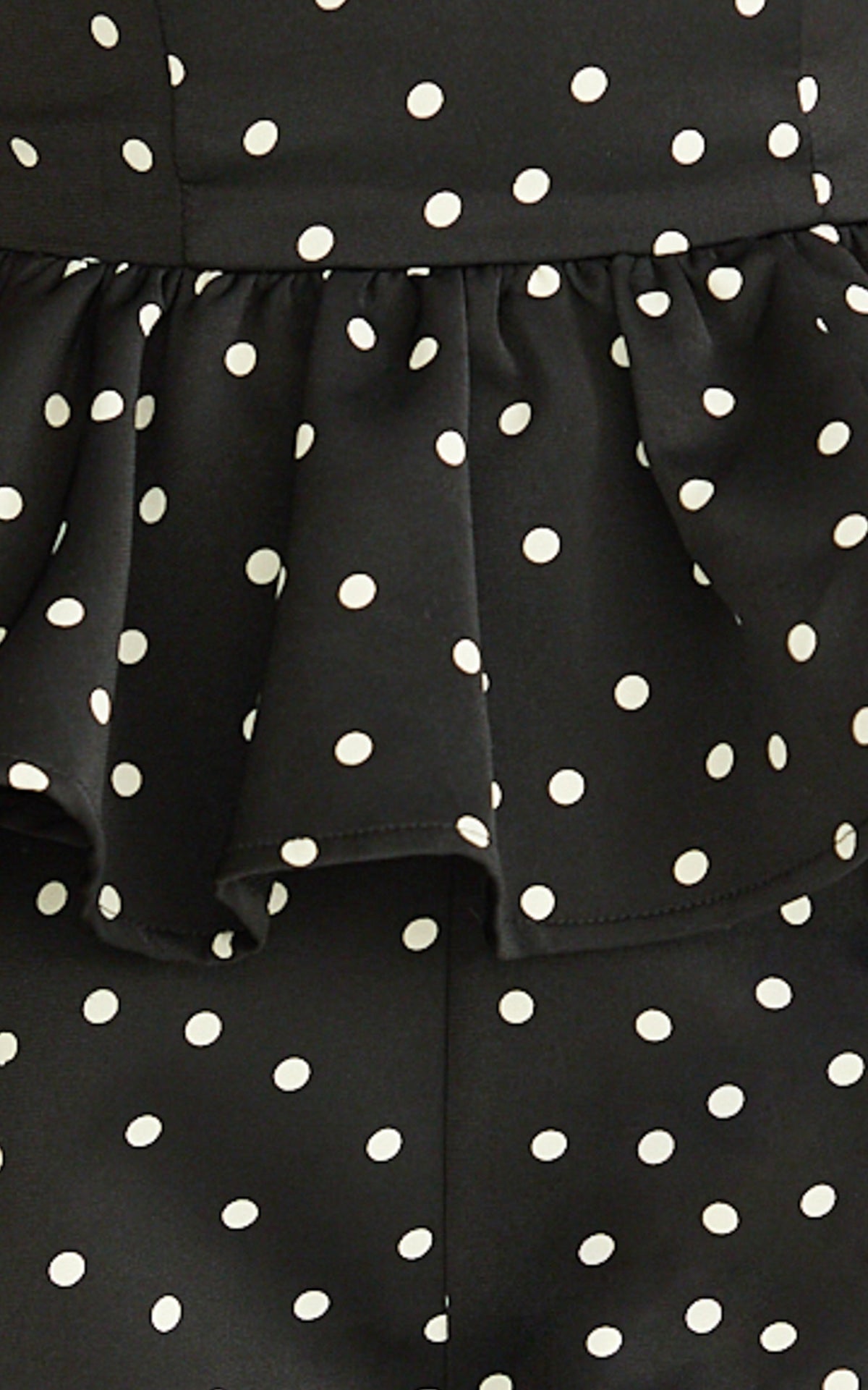 Seraphina Shorts - High Waist Micro Shorts in Black Base Polka dot Print