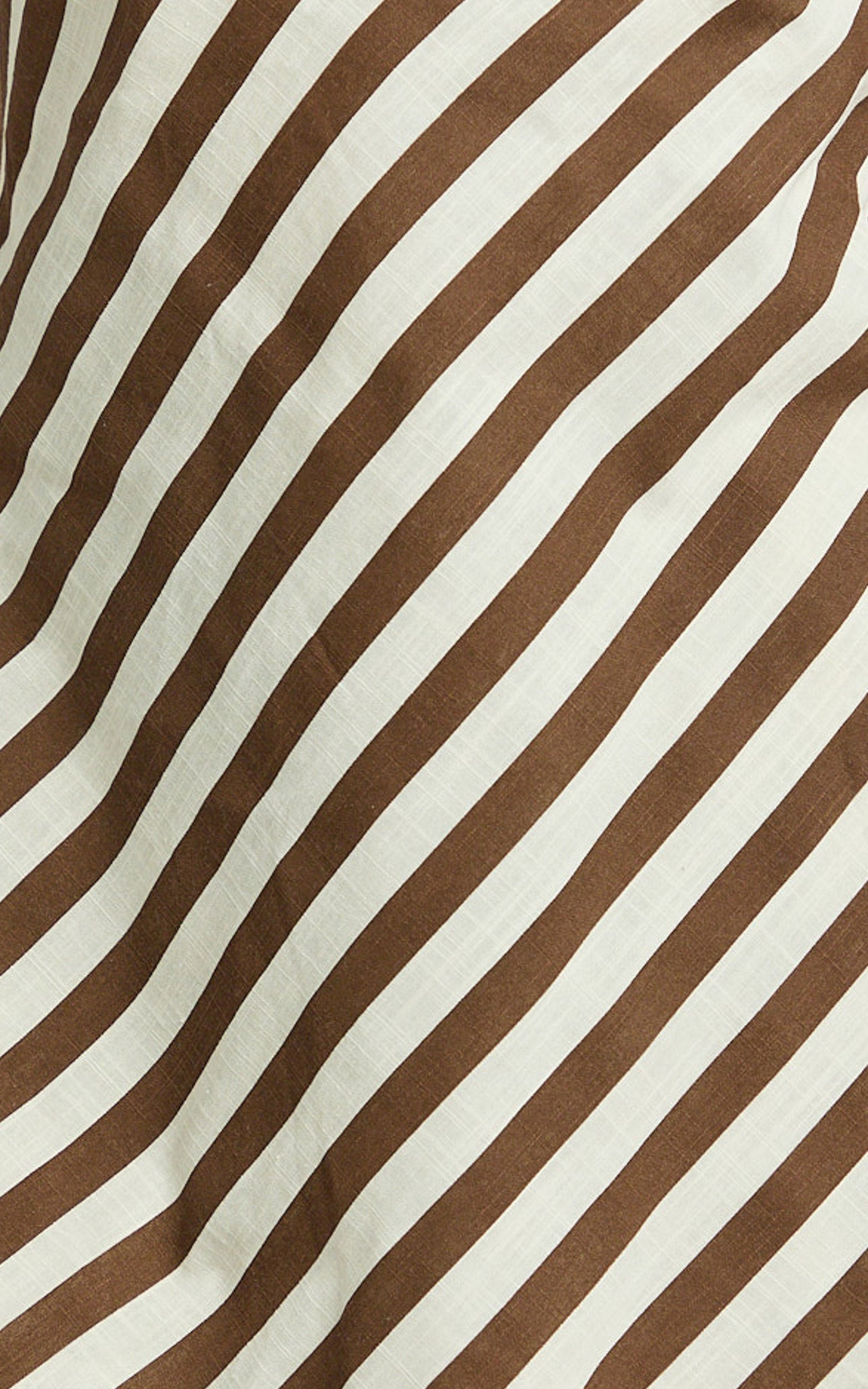 Talia Eloise Two Piece Set - Strapless Top and Wide Leg Pants in Ecru Brown Stripe
