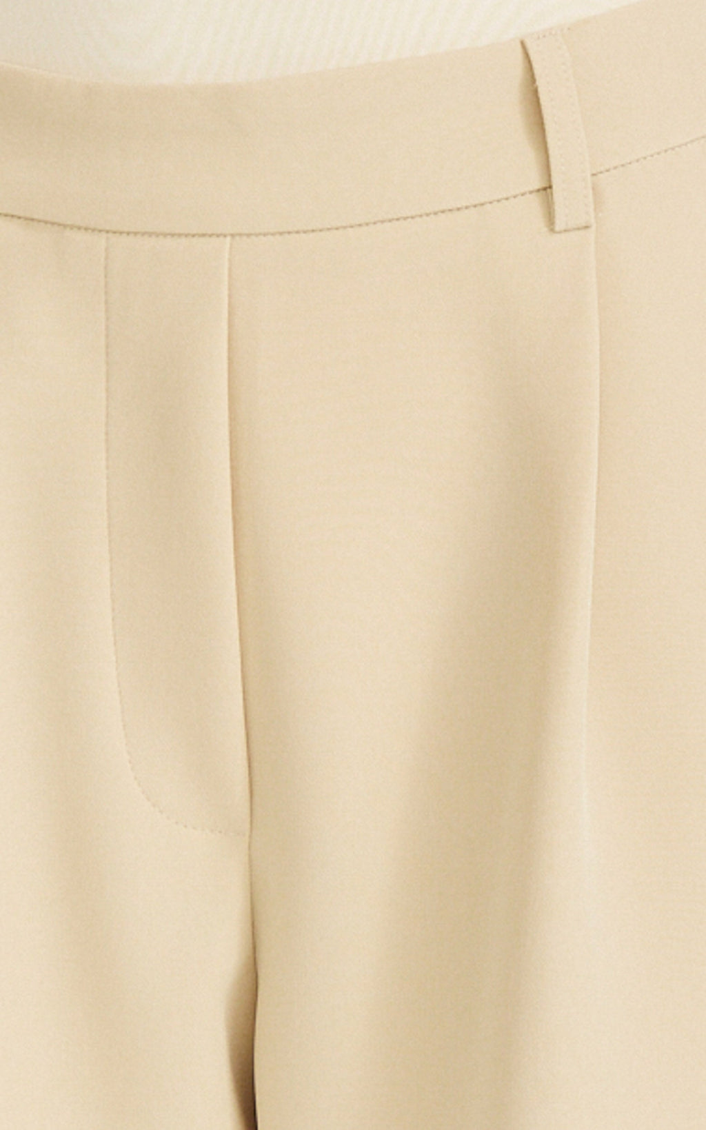 Tessa Pants - Elastic Back Pull On Tailored Pants in Beige