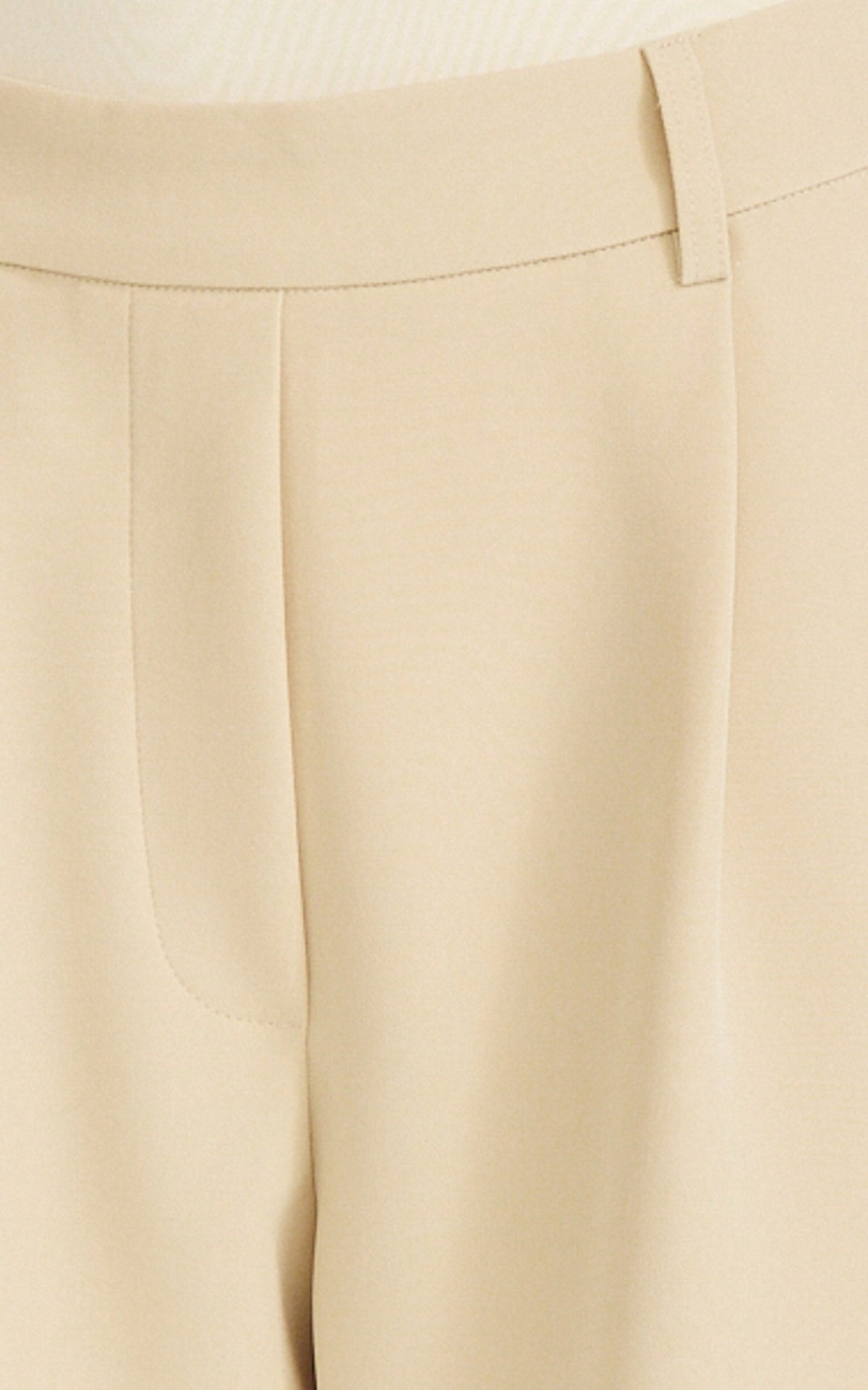 Tessa Pants - Elastic Back Pull On Tailored Pants in Beige