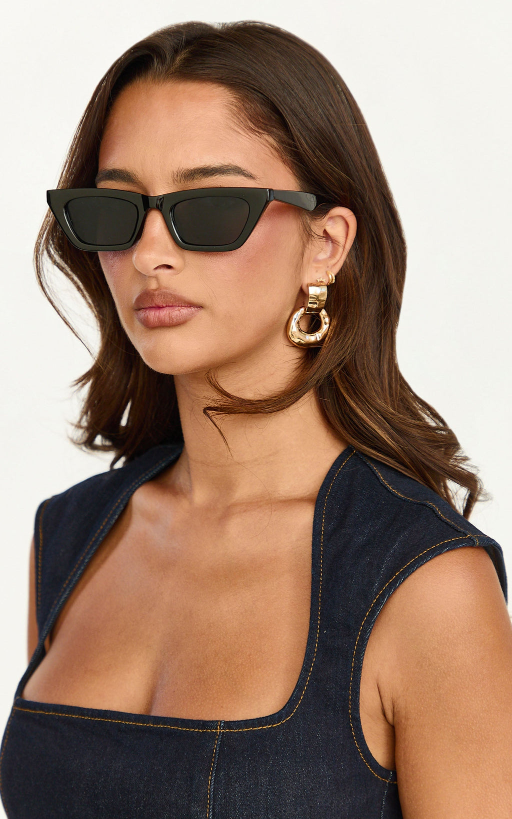 Valencia Sunglasses - Square Thick Rimmed Eyeglasses in Black