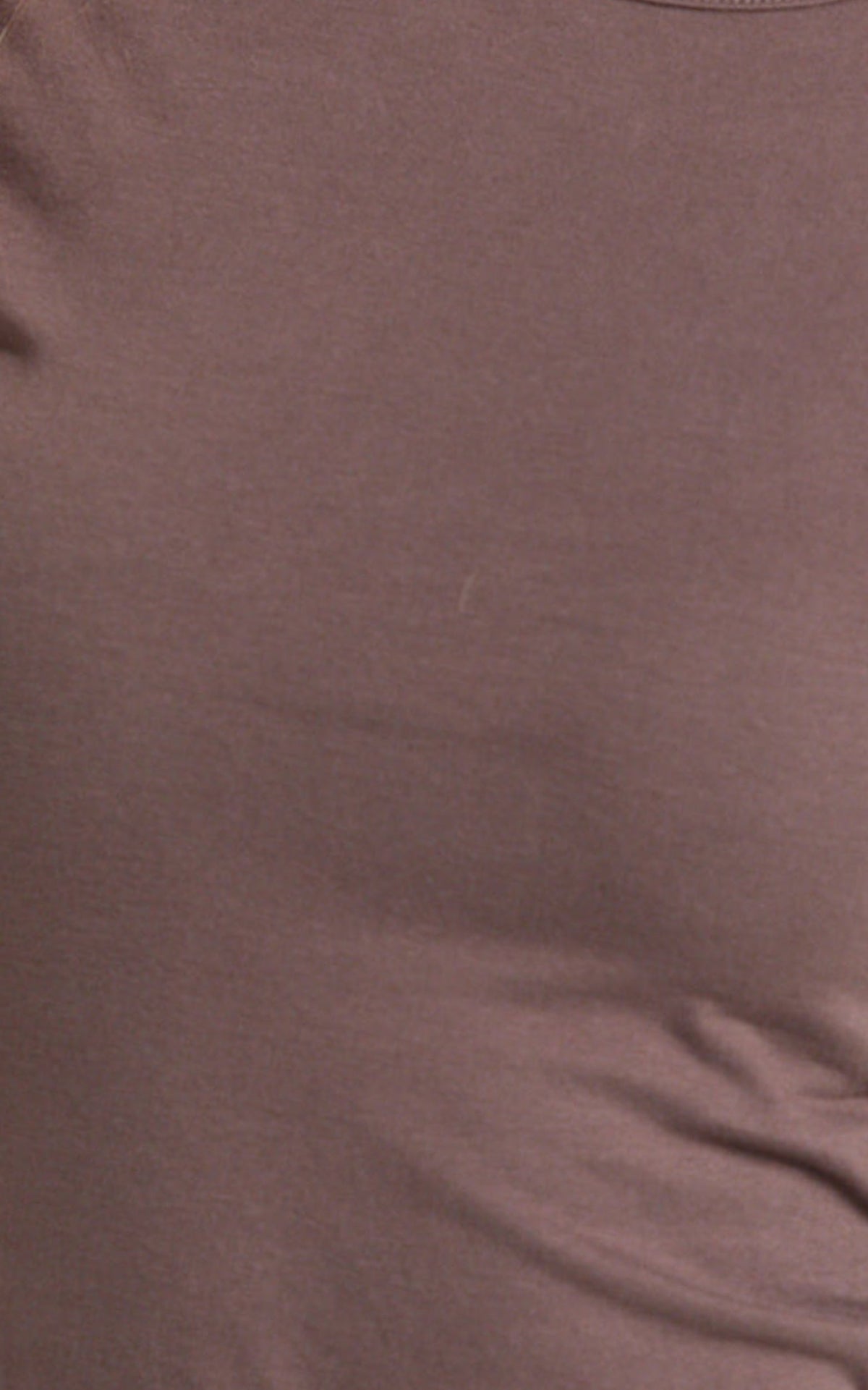 Whitney Tee Shirt - High Crew Neck in Chocolate