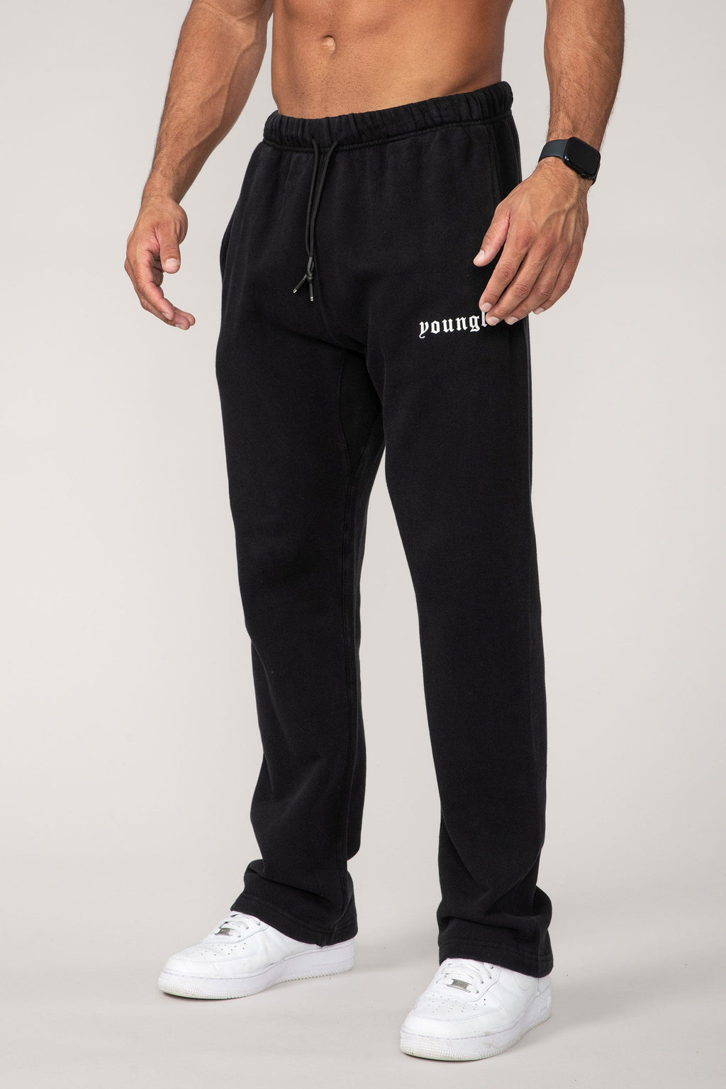 216 Eternal No Cuff Sweats - Black Wash / Small