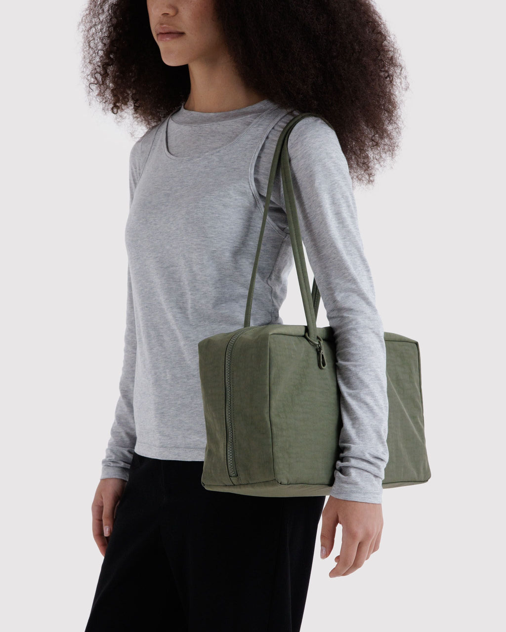 Medium Nylon Bowler Bag - Caper - image 2