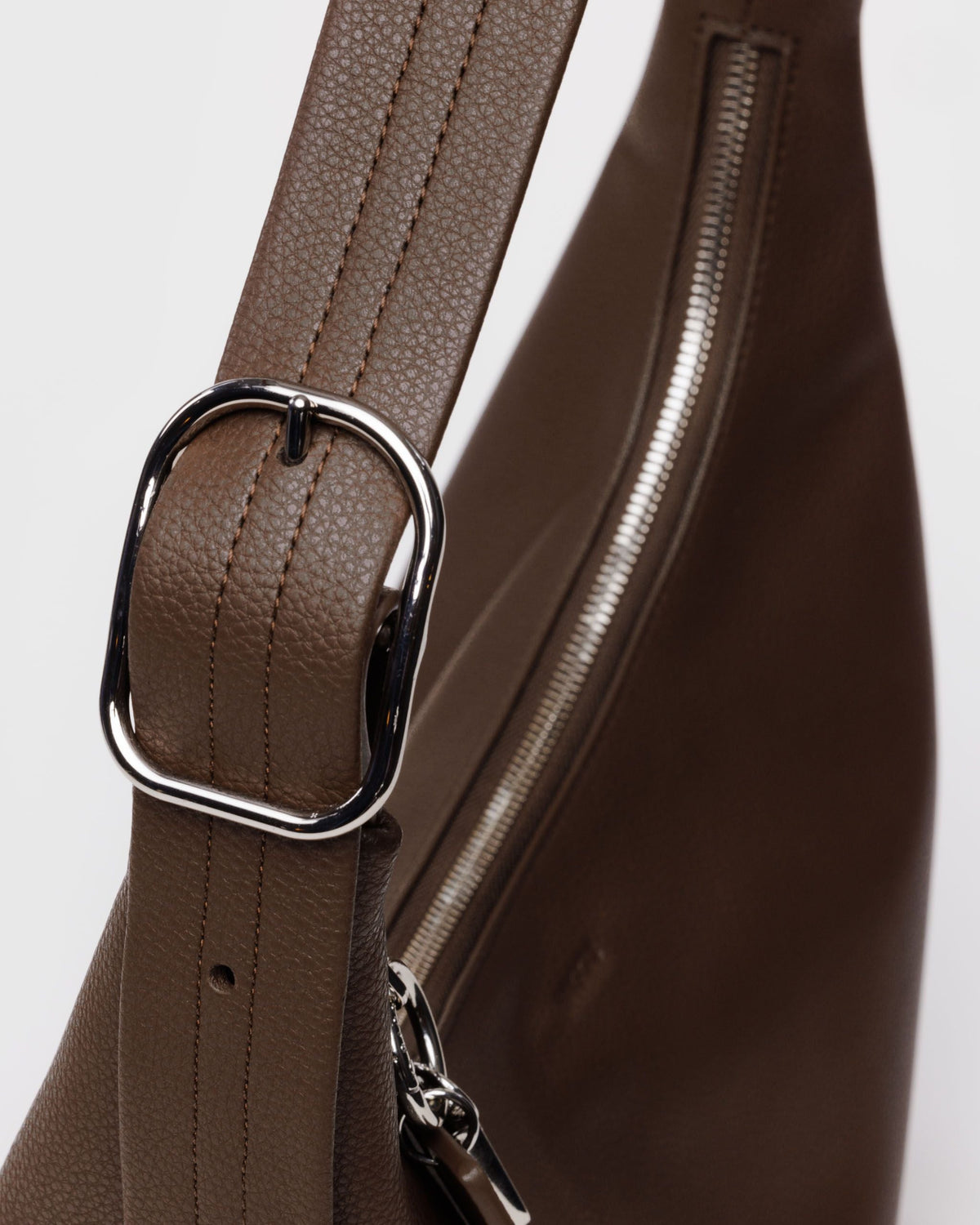 Recycled Leather Shoulder Bag - Brown - image 4