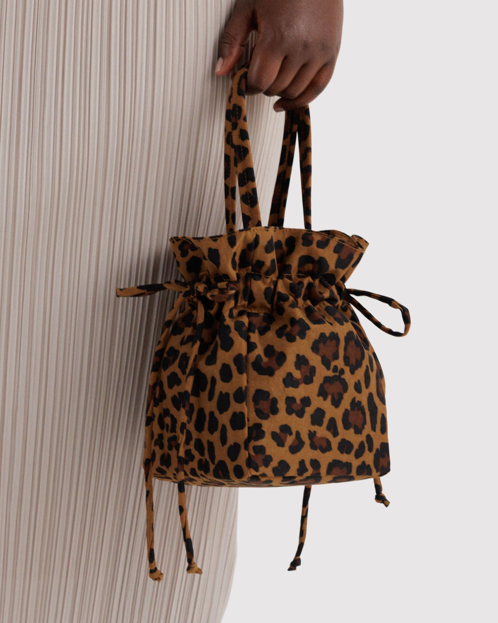 Nylon Drawstring Bag - Leopard - image 3