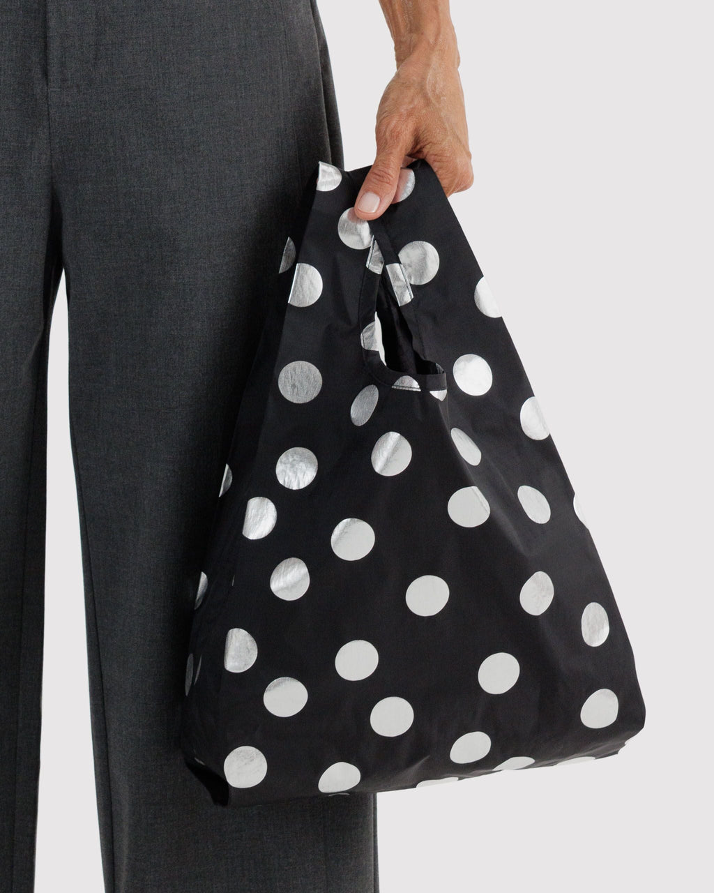 Baby Baggu - Silver Metallic Polka Dot - image 2