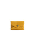 Sunshine | Small leather card wallet with scalloped edge