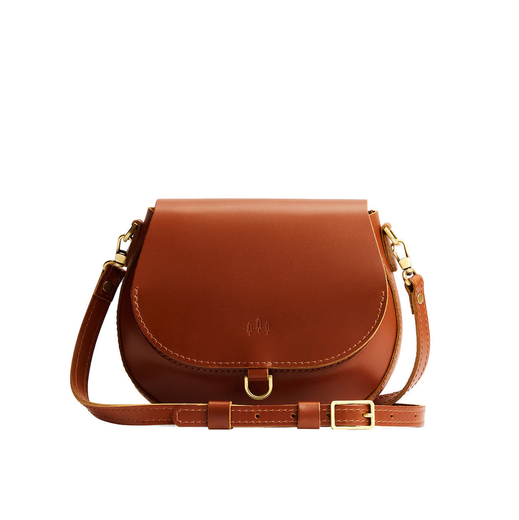 Madrone*Small | Petite leather Crossbody with a flap and magnetic closure